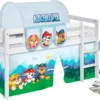 Hochbett JELLE 2054 Weiß Vorhang Paw Patrol Blau Spielbett 190x90 Cm -Kinderbett Geschäft 01525607d031865bd09b436ae100edeb