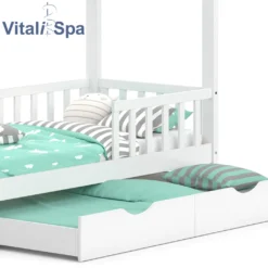 VitaliSpa Kinderbett Hausbett Gästebett Wiki Weiß 80x160cm Schublade Lattenrost -Kinderbett Geschäft 0181861e9bc080139c1c2cbaca6a16b8