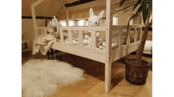 Bett Mit Barrieren, KinderBett Hausbett Für Kinder, Farbe: Natürlich, Größe: 140x200cm -Kinderbett Geschäft 0345829fbcc57b73eba997d72777d3b3