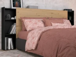 Bettkopfteil Mit Stauraum - L. 160 Cm - Naturfarben & Schwarz - FERDI -Kinderbett Geschäft 04d06a71875c1603dd856b982d1f2534