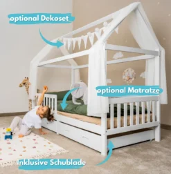 Alavya Home® Hausbett 90 X 200 Cm Mit Buchablage Weiß - Mit Schubladen -Kinderbett Geschäft 05733170b6a30ad1ddae5e15b4451e60
