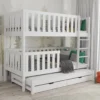 Etagenbett »Hochbett Kinderbett LUKAS Für 3 Kinder 90x200 Weiß« (mit Ausziehbett, Funktionsbett Inkl. Lattenrost, Rausfallschutz Und 2 Schubladen) -Kinderbett Geschäft 059609a67c36d08f7814e427bd46cdde