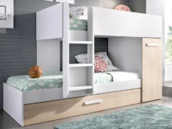 Etagenbett Ausziehbett Mit Stauraum + Matratzen - 3x 90 X 190 Cm - Weiß & Naturfarben - ANTHONY 10 Etagenbett Ausziehbett Mit Stauraum + Matratzen - 3x 90 X 190 Cm - Weiß & Naturfarben - ANTHONY -Kinderbett Geschäft 05e13e6ffcc927b54e54c02dc5b4bb94