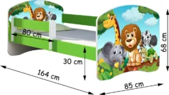 ACMA Jugendbett Kinderbett Junior-Bett Komplett-Set Mit Matratze Lattenrost Und Rausfallschutz Grün 11 Welpe 160x80 -Kinderbett Geschäft 06341aa8e892c91a5809b03477ba7133