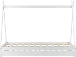 Kinderbett Mit Ausziehbett 90x200cm Tipi Indianer Bett Kojenbett Gästebett Weiß Hausbett Kinder Haus [en.casa] -Kinderbett Geschäft 07a7ee263957de97b925719613060222