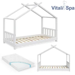 VitaliSpa Kinderbett + Matratze Design Weiß 168 X 138 X 87 Cm Massivholz -Kinderbett Geschäft 08b3e1f5496d792a23eafe2e1ff8f70c