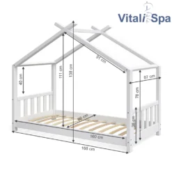 VitaliSpa Kinderbett + Matratze Design Weiß 168 X 138 X 87 Cm Massivholz -Kinderbett Geschäft 09f80892e7e4a10a888da7b16c20594e
