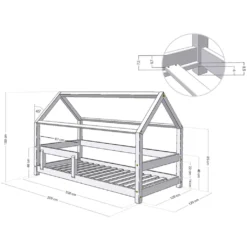 Hausbett TERY Mit Rausfallschutz -Kinderbett Geschäft 0b4a8489738dbce7d42f053fef42913d
