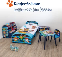 PAW Patrol Bett 70 X 140 Cm | Kinderbett Für Jungen Und Mädchen Ab 2 Jahren | Kinder Bett Mit Rausfallschutz & Lattenrost | Kinderzimmermöbel Mit Coolem Design -Kinderbett Geschäft 0c401e19b1daf04e59724c333af74b37