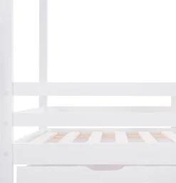 Merax Kinderbett Adele 90x200cm Hausbett Mit Tafel Und 2 Schubladen, Zaun Und Lattenrost, Spielbett Bett Kinderhaus Aus Massivholz, Weiß -Kinderbett Geschäft 10358f30864aede75ebec23951682764