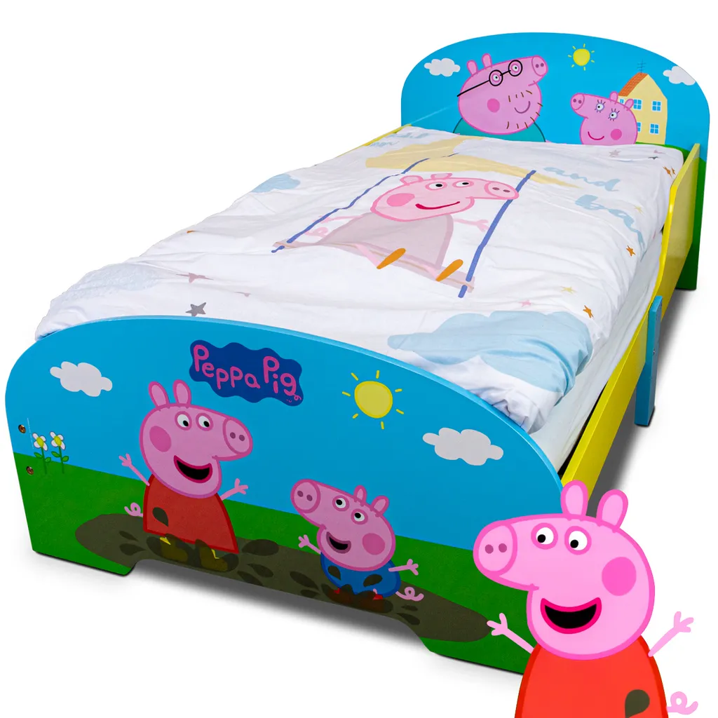Peppa WUTZ Bett - Peppa Pig - Kinderbett - Mit Rausfallschutz - Maße 70x140 Cm -Kinder Bett Kinderzimmer Möbel 3 Peppa WUTZ Bett - Peppa Pig - Kinderbett - Mit Rausfallschutz - Maße 70x140 Cm -Kinder Bett Kinderzimmer Möbel