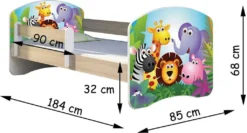 ACMA Jugendbett Kinderbett Junior-Bett Komplett-Set Mit Matratze Lattenrost Und Rausfallschutz Sonoma 04 Rote Auto 180x80 -Kinderbett Geschäft 12a667ca00d547ab3e5b417d03a1f4d2