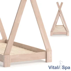 VitaliSpa Kinderbett Tipi Natur 140 X 137 X 70 Cm Massivholz -Kinderbett Geschäft 12ac7a02301198a418f0547fa81d2629