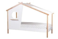 Möbilia Bett Kinderbett In Hausform | B 220 X T 102 X H 159 Cm | Weiß / Natur | 12020012 | Serie BETT -Kinderbett Geschäft 12f79a2dadea0f0a15059f096f03da3c