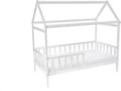 Kinderbett Hausbett Set 160×80 Mit Rausfallschutz Und Matratze Weiß Einzelbett -Kinderbett Geschäft 15e323ce598b3ce6ac21bf0d2f237e30