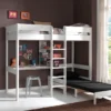 Vipack Hochbett Pino Mit Schreibplatte Und Sesselbett - Kiefer Massiv Weiß Lackiert, Maße: 208 Cm X 175 Cm X 206 Cm; PIOLZB14 -Kinderbett Geschäft 19cfeabc3e5fb9c0dee146f8c7017772