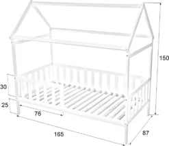Kinderbett Hausbett Set 160×80 Mit Rausfallschutz Und Matratze Weiß Einzelbett -Kinderbett Geschäft 19f200a1cd6202b03ebf33f8a1dfc4f3
