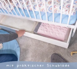 Alcube® Mitwachsendes Babybett 60 X 120 Cm Mit Schubladen Gitterbett 120x60 Umbaubar Zum Haus Juniorbett Kinderbett In Weiß -Kinderbett Geschäft 1a2371082991580187664ff86e58178b