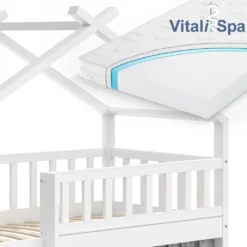 VitaliSpa Hausbett + Matratze Adis Weiß 168x158 Cm Massivholz -Kinderbett Geschäft 1dd738a1ad198c80a6395f6f23f42395
