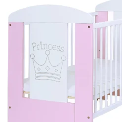 Gitterbett Mit Matratze & Kleiner Prinzessin Gravur 120x60cm | 3 Ausziehbare Sprossen | 3-Stufen-Verstellung | Kiefernholz | Für Mädchen Und Junge| Rosa -Kinderbett Geschäft 1e705a934c3286dd92868cbf2c14d47b