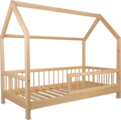 NEW Hausebett Lena-200x140- Kieferholz Kinderbett Mit Rausfallschutz -mit Rundstäben. -Kinderbett Geschäft 1efe476de78007f2eeebd2d459b4f2ed