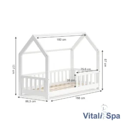 VitaliSpa Kinderbett Hausbett Spielbett Wiki 80x160cm Matratze Rausfallschutz -Kinderbett Geschäft 1f7595a7caf349b0dd1080d5cca6a0ea