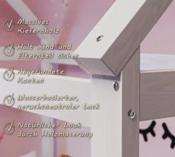 Alcube® Hausbett 90 X 200 Cm Komplett-Set Mit Matratze Und Deko Weiß, Rausfallschutz Und Lattenrost, Kinderbett 90x200 Cm Für Mädchen Und Jungen Kinderbetten Aus Massivem Kiefernholz -Kinderbett Geschäft 1f8dc702dab44599b50d55adf533778a 1