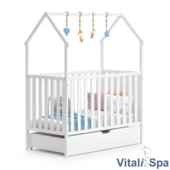 VitaliSpa Babybett Lizy + Schublade Weiß 120x60 Cm Massivholz -Kinderbett Geschäft 1fc6dba1aa351d90587e7f1a647c929c