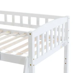Merax Etagenbetten 90x200cm/90x200cm Hochbett Für 2 Kinder, Doppel Stockbett Teilbar Zu 2 Einzelbetten, Kinderbett Mit Rutsche Und Lattenrost, Weiß -Kinderbett Geschäft 24f967bc32fa707b011bfd8a8a6b2eda