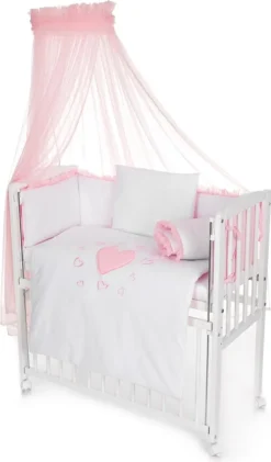 Herzen Rosa Mobiles Beistellbett 90x40 Mit Rollen Komplett -Kinderbett Geschäft 294ef9aa92d4122d580242e8c1b6cf32