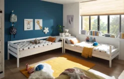 Etagenbett Alain Kiefer Massiv Weiß Teilbar Zu 2 Einzelbetten Kinderzimmer Hoch Doppel Stockbett -Kinderbett Geschäft 2b6579b6565cf05fb0e63561a09d0771