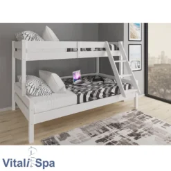 VITALISPA Kinderbett EVEREST Etagenbett Weiß Hochbett Spielbett Massiv Stockbett -Kinderbett Geschäft 2bf37f96a38ffdd31303929a932c9ae2