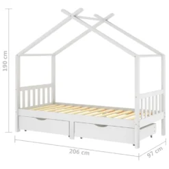 VidaXL Kinderbett Mit Schubladen Weiß Massivholz Kiefer 90x200 Cm -Kinderbett Geschäft 2c3f8d458dd12d9418b1c363581bf9ee