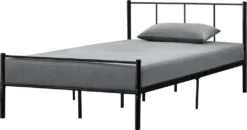 [en.casa] Metallbett 120x200 Cm Mit Matratze Aus Kaltschaum Jugendbett Schwarz Stahlbett Mit Kaltschaummatratze Standard 100 Gästebett Mit Lattenrost Matratze Und Kopfteil -Kinderbett Geschäft 2cba8f34d1854f969047b916064134fe
