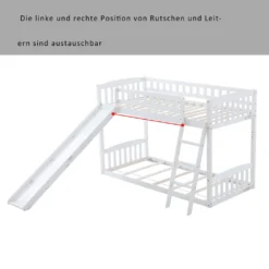 Merax Etagenbetten 90x200cm/90x200cm Hochbett Für 2 Kinder, Doppel Stockbett Teilbar Zu 2 Einzelbetten, Kinderbett Mit Rutsche Und Lattenrost, Weiß -Kinderbett Geschäft 2ccd2d20ae6f166ad091bf4cf56efef0