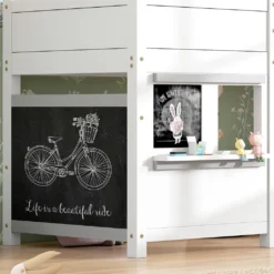 Merax Etagenbett 90x200 Cm Kinderbett Hochbett Mit Zwei Beschreibbaren Tafeln, Klein Ablage Und Leiter, Spielbett Aus Kiefer Für Jungen Und Mädchen, Weiß -Kinderbett Geschäft 2ceb72f3383d67a404657050cfcfbf4d