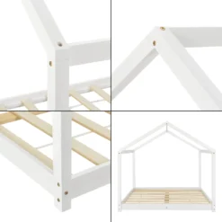 Kinderbett ’Cerro’ 140x200cm Hausbett Bettenhaus Spielbett Kiefernholz Weiß 13 Kinderbett ’Cerro’ 140x200cm Hausbett Bettenhaus Spielbett Kiefernholz Weiß -Kinderbett Geschäft 2d19ae64dfbc36b7302d0adf1114d068