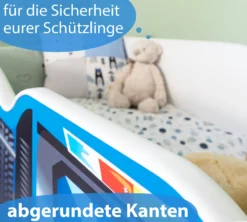 Alcube® Autobett 70x140 Cm LKW Polizei Mit Matratze Und Lattenrost Kinderbett 70x140 TRUCK Spielbett Massivholzbett Blau -Kinderbett Geschäft 2d778a0d3bdc99c342798508f7f8127a