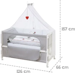 Roba Roombed, Babybett 60x120 Cm 'Adam & Eule', Beistellbett Zum Elternbett, Komplette Ausstattung -Kinderbett Geschäft 2ef80a00418048f98966086d1b992339