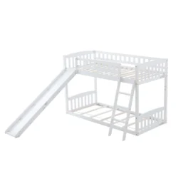 Merax Etagenbetten 90x200cm/90x200cm Hochbett Für 2 Kinder, Doppel Stockbett Teilbar Zu 2 Einzelbetten, Kinderbett Mit Rutsche Und Lattenrost, Weiß -Kinderbett Geschäft 306d1800a9014003fa441bfb6ebc50e3