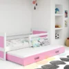Kinderbett FIONA 2 + Matratze + Lattenrost - , Jugendbett, Kinderbetten Für Mädchen Und Junge, Babybett, 90x200 Cm, Weiß, Rosa -Kinderbett Geschäft 346b534adb64b2bf7a642860fa13041b