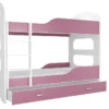 Etagenbett Für Kinder PATRIK + Matratze + Lattenrost - , Kinderbett, Hochbett, Stockbett Kinder, 180x80, Weiß/rosa -Kinderbett Geschäft 37d784371d1444b32b0053928cedb20b