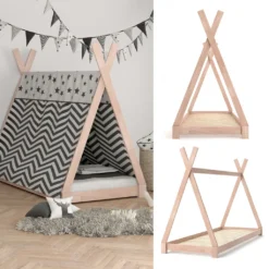 VitaliSpa Kinderbett Tipi Natur 208 X 163 X 96 Cm Massivholz