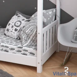 VitaliSpa Kinderbett + Matratze Design Weiß 168 X 138 X 87 Cm Massivholz -Kinderbett Geschäft 39fba4756f68ff92285535a1e0a432ba
