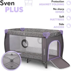 Reisebett Lionelo Sven Plus Grey Scandi Babybett Kinderbett Mit Wickelablage Klappbar -Kinderbett Geschäft 3aca01ed54aeb465e5fe79d0c1e85739