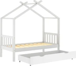 VidaXL Kinderbett Mit Schublade Weiß Massivholz Kiefer 80x160 Cm -Kinderbett Geschäft 3bcc14f5a9362f53425b0ea5535386b6