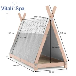 VitaliSpa Kinderbett + Überwurf Tipi Natur 208 X 163 X 96 Cm Massivholz -Kinderbett Geschäft 3c196090fd471cb9eb7e70244d1d5f45