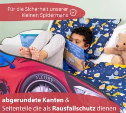 Alcube® Autobett 80x160 Cm PKW Spider CAR Mit Matratze Und Lattenrost Spielbett Kinderbett 80x160 Cm Für Kleine Spinnenmann - Rot -Kinderbett Geschäft 3c2e2ae38b62f87e769c16c279d4a215