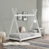 [en.casa] Kinderbett 80x160cm Weiß Im Tipi-Design Aus Kiefernholz Jugendbett Bett Holzbett Hausbett -Kinderbett Geschäft 3ceff878ae32ad1e266bc9256f64232a