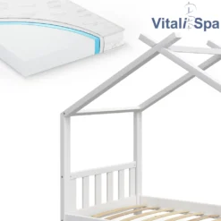 VitaliSpa Kinderbett + Matratze Design Weiß 168 X 138 X 87 Cm Massivholz -Kinderbett Geschäft 3e3030362604796769dfa5a3b3aec70f